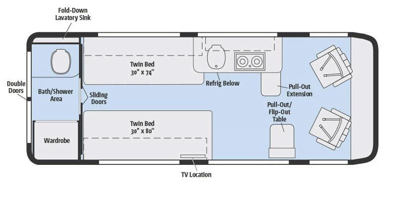 2016 WINNEBAGO TRAVATO 59 K Floorplan