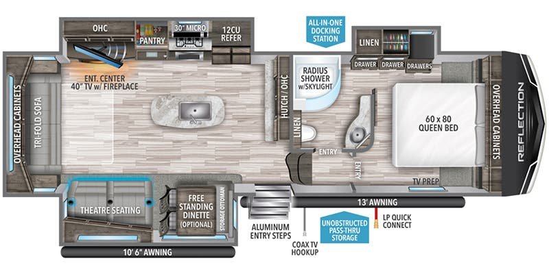 2021 GRAND DESIGN REFLECTION 303RLS Floorplan