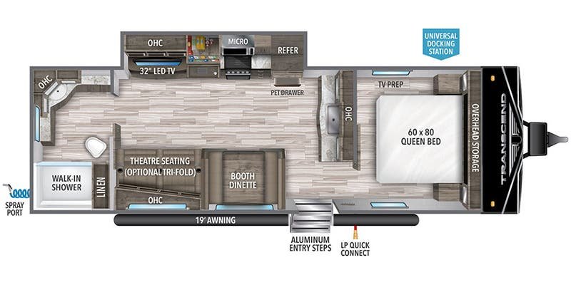 2024 GRAND DESIGN TRANSCEND XPLR 260 RB Floorplan