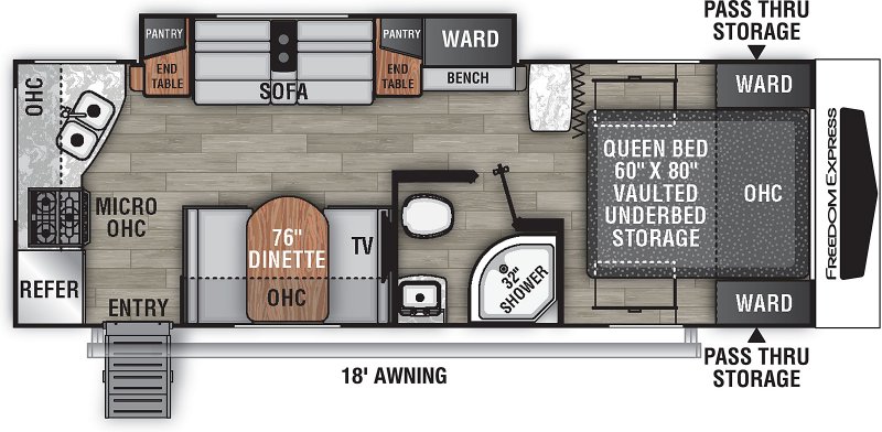 2018 COACHMEN FREEDOM EXPRESS 246 RKS Floorplan