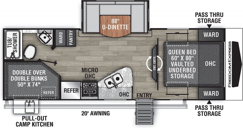 2018 COACHMEN FREEDOM EXPRESS 257 BHS Floorplan