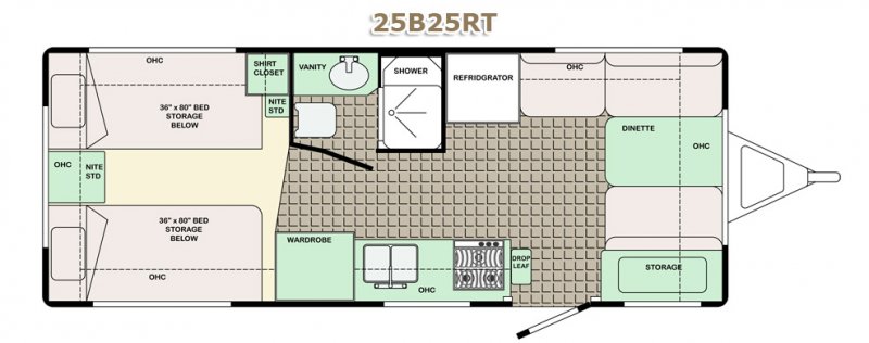 2026 BIGFOOT RV BIGFOOT 2500 25RQ Floorplan