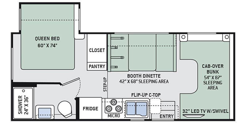 2019 THOR CHATEAU 22B Floorplan