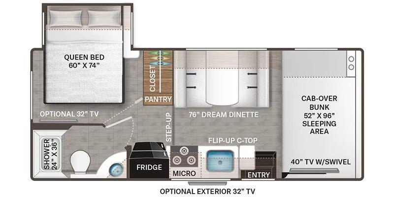 2023 THOR FOURWINDS 22B Floorplan