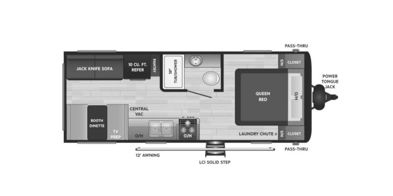 2022 KEYSTONE HIDEOUT 20 RD Floorplan
