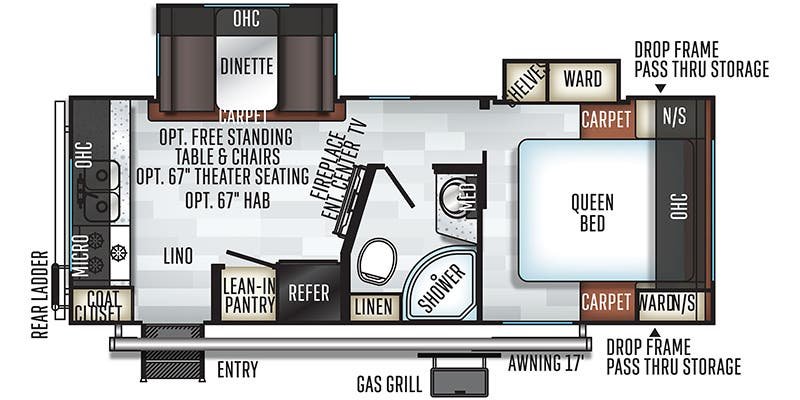 2019 FOREST RIVER ROCKWOOD 2512 S Floorplan