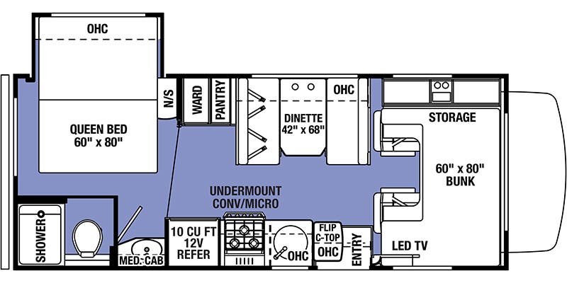 2021 FOREST RIVER SUNSEEKER 2250 Floorplan