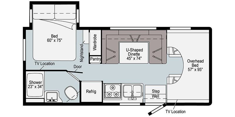 2019 WINNEBAGO WINNIE MINNIE 22 M Floorplan