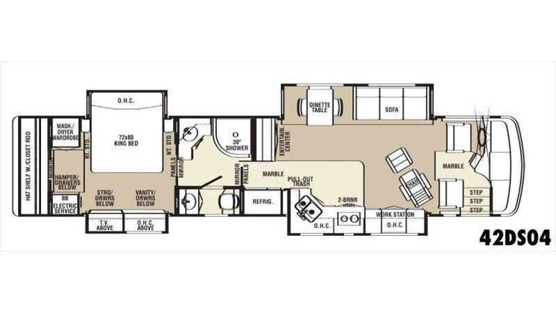 2005 SPARTAN SELECT 42DS04 500HP Floorplan