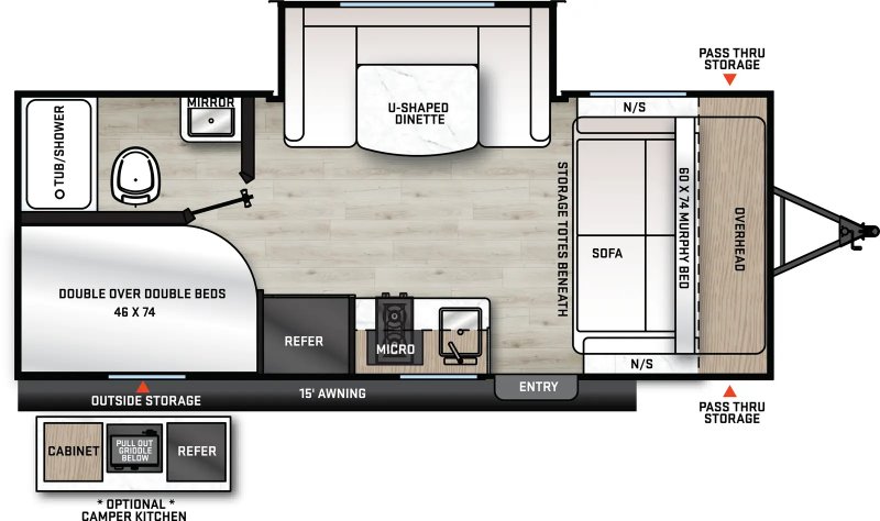 2026 FOREST RIVER AURORA 18BHS Floorplan