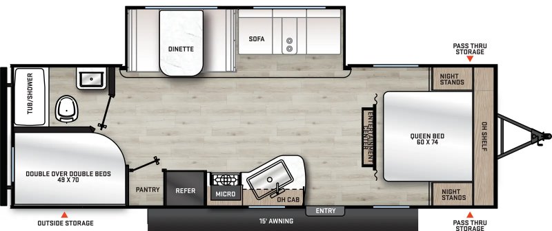 2025 FOREST RIVER AURORA 26BHS Floorplan