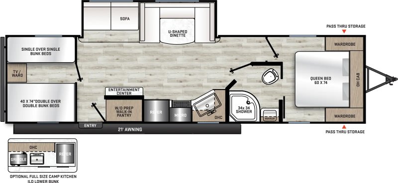 2026 FOREST RIVER AURORA 28QBUNK Floorplan