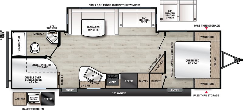 2026 FOREST RIVER AURORA 28BHS Floorplan