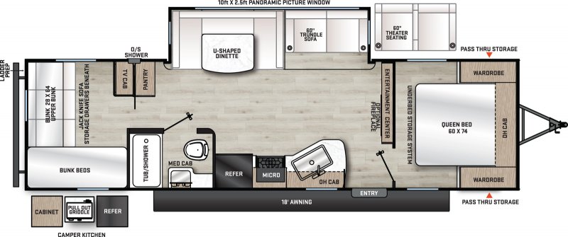 2026 FOREST RIVER AURORA 29QBS Floorplan