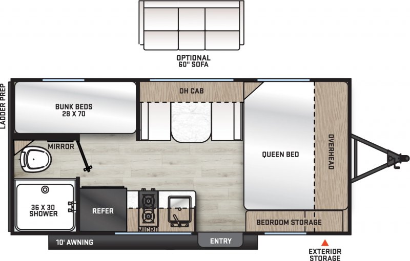 2026 FOREST RIVER AURORA 16BHX Floorplan