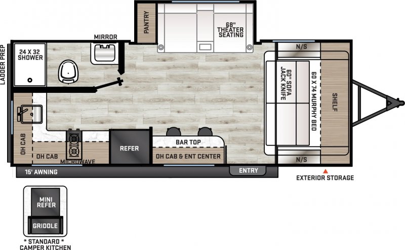 2026 FOREST RIVER AURORA 18RBS Floorplan