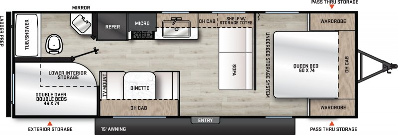 2026 FOREST RIVER AURORA 26BH Floorplan