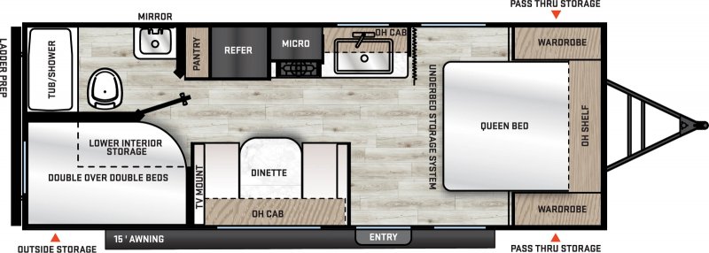 2026 FOREST RIVER AURORA 21BH Floorplan