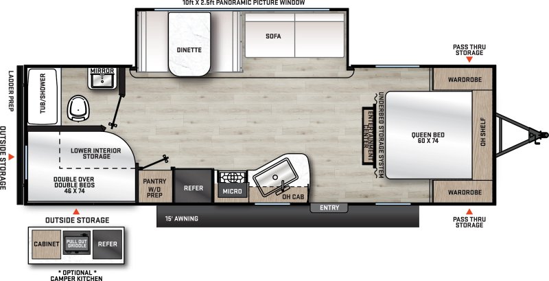 2026 FOREST RIVER AURORA 26BHS Floorplan
