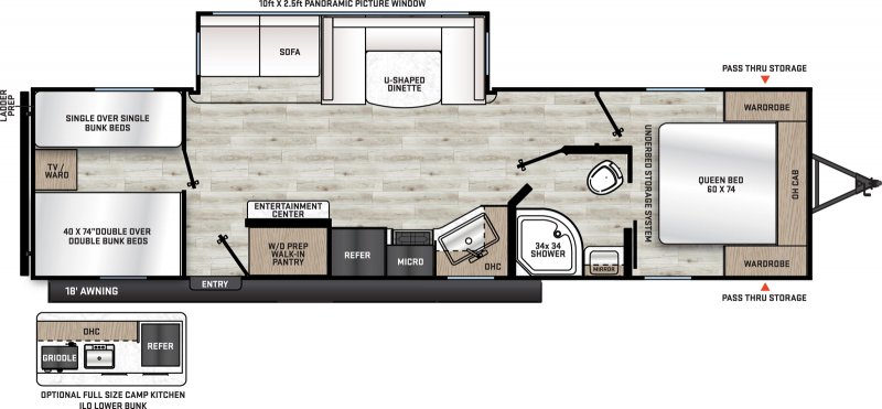 2026 FOREST RIVER AURORA 28QBUNK Floorplan
