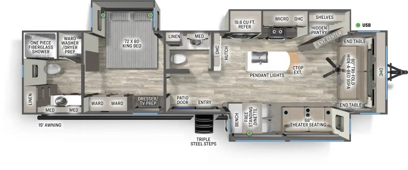 2026 FOREST RIVER SIERRA 389HBFL Floorplan