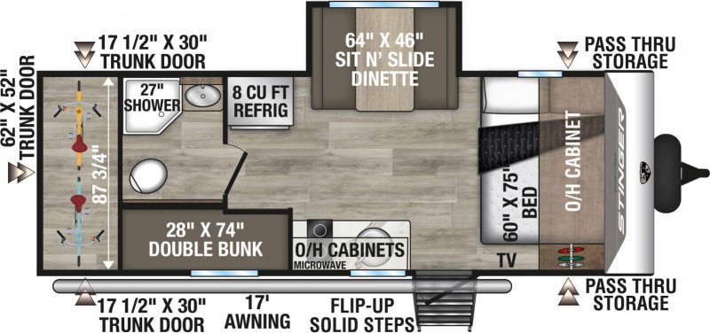 2026 VENTURE RV SPORTTREK 222VUD Floorplan