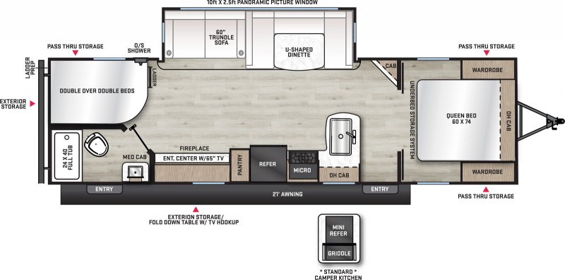 2026 FOREST RIVER AURORA 27DBH Floorplan