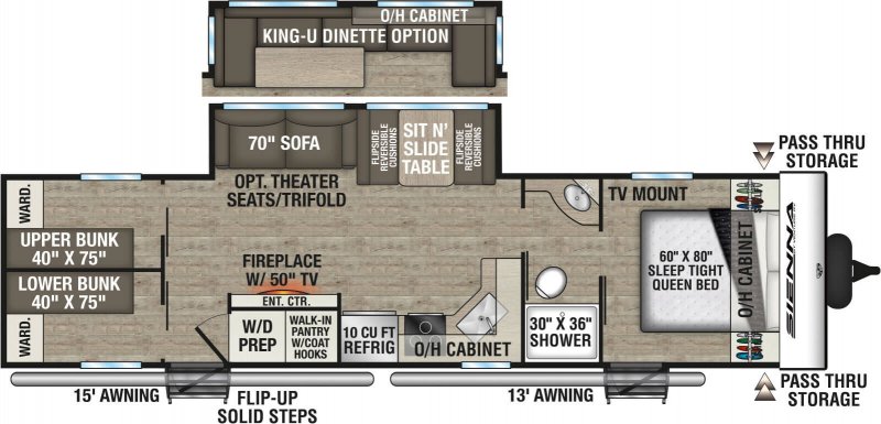 2026 VENTURE RV SIENNA 311VDB Floorplan