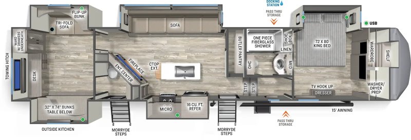 2026 FOREST RIVER SIERRA 3844QUAD Floorplan
