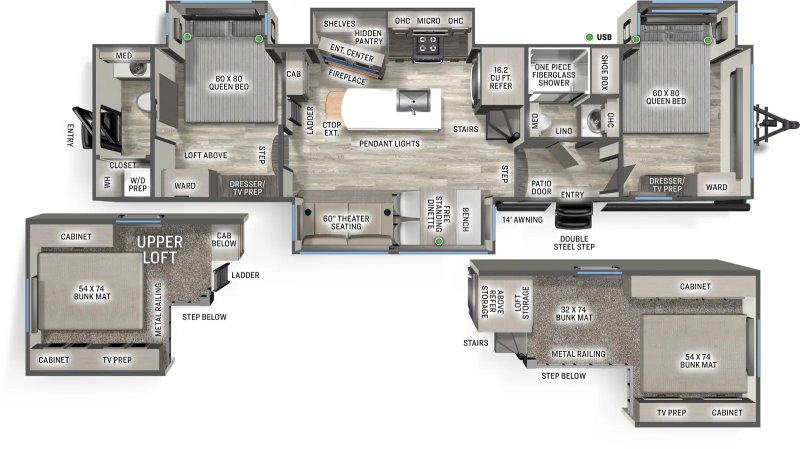 2026 FOREST RIVER SIERRA 41DUPLEX Floorplan