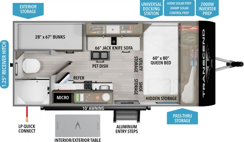 2026 GRAND DESIGN TRANSCEND ONE 151BH Floorplan