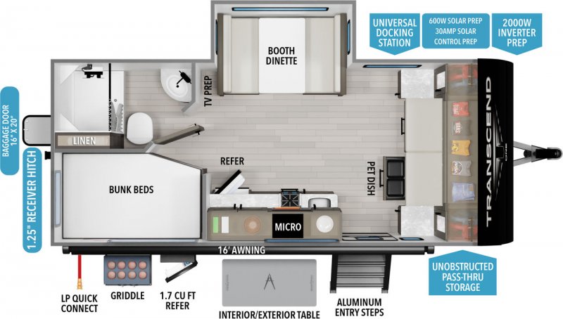 2026 GRAND DESIGN TRANSCEND ONE 161BH Floorplan