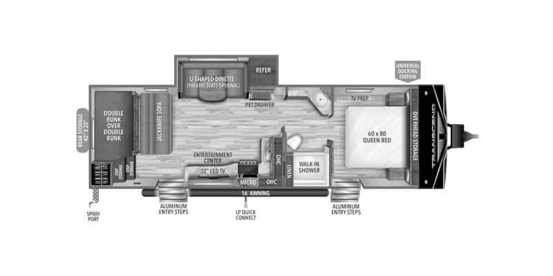 2022 GRAND DESIGN TRANSCEND 265BH Floorplan