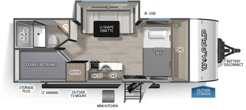 2027 FOREST RIVER WOLF PUP 17JW Floorplan