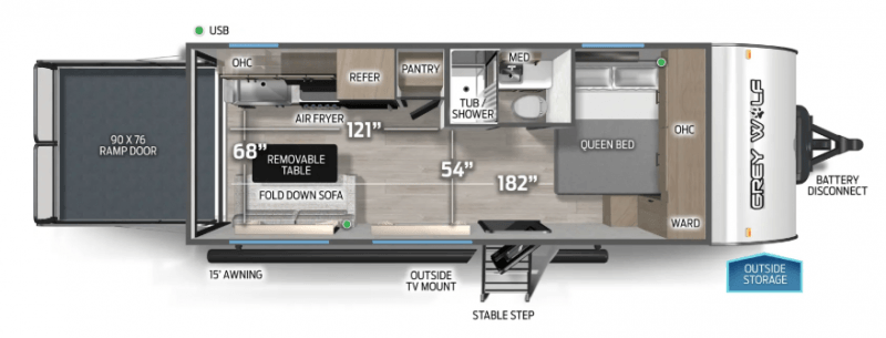 2026 FOREST RIVER GREY WOLF 18RRBL Floorplan