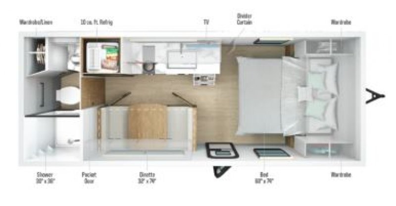 2027 WINNEBAGO MICRO MINNIE 2000FRB Floorplan