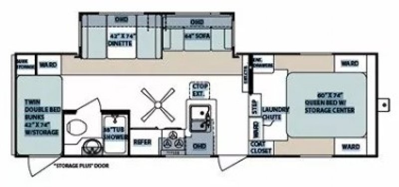 2008 FOREST RIVER SURVEYOR SVF260BH Floorplan