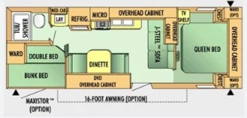 2008 JAYCO JAY FLIGHT 27BH Floorplan