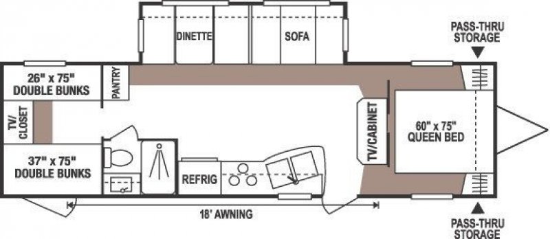 2008 KZ SPREE 324BH Floorplan