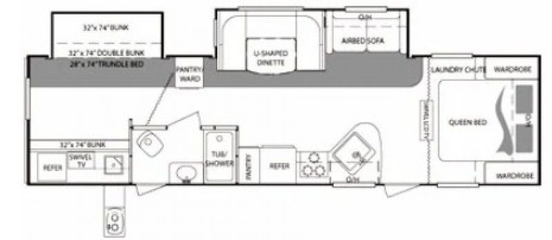 2012 KEYSTONE RV BULLET PREMIER 31BHPR Floorplan