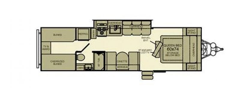 2015 EVERGREEN RV SUN VALLEY 29QBS Floorplan
