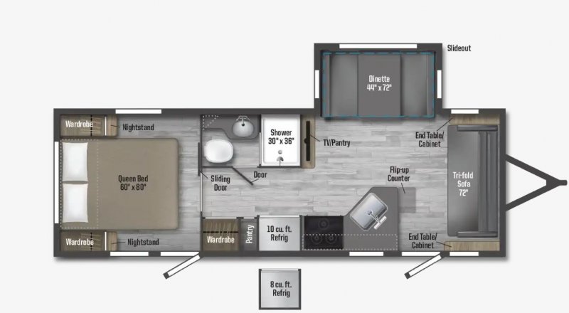 2014 WINNEBAGO RV MINNIE 2500FL Floorplan