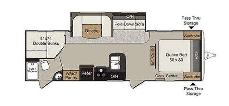 2016 KEYSTONE RV PASSPORT 2810BHS Floorplan