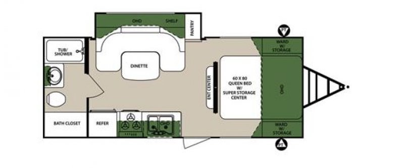 2016 FOREST RIVER SURVEYOR 220RBS Floorplan