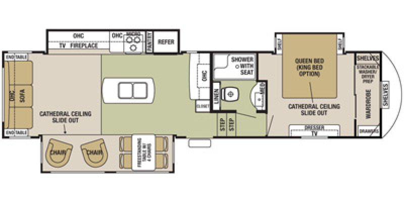 2017 FOREST RIVER CEDAR CREEK 33IK Floorplan
