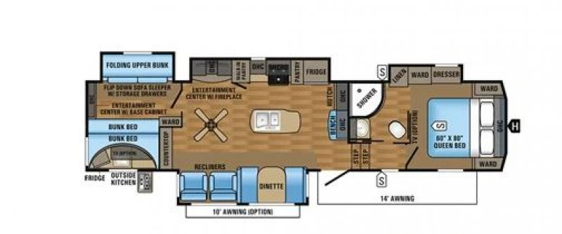 2017 JAYCO EAGLE 325BHQS Floorplan