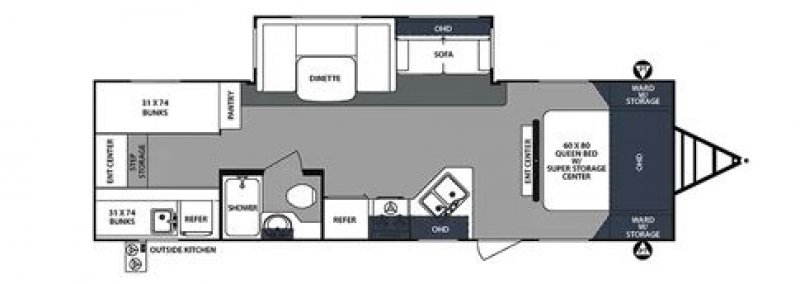2018 FOREST RIVER SURVEYOR 295QBLE Floorplan