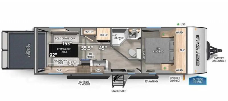 2018 FOREST RIVER CHEROKEE 22RR Floorplan