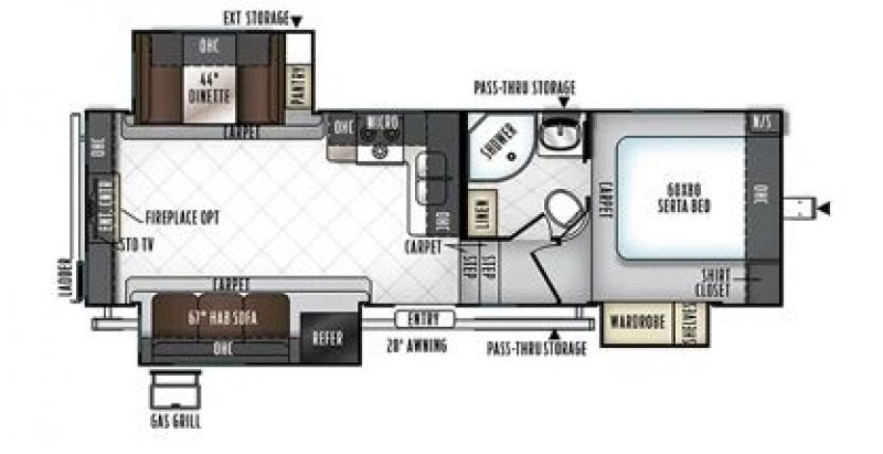 2018 FOREST RIVER FLAGSTAFF 526RLWS Floorplan
