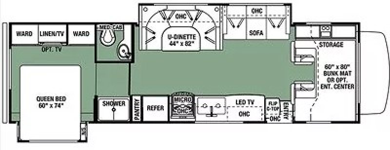 2018 FOREST RIVER SUNSEEKER 3010DS-CD Floorplan